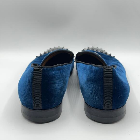 CHRISTIAN LOUBOUTIN Captain Loubi Velvet Crest Loafer Patent Spikes Sz 43.5 - Picture 5 of 8